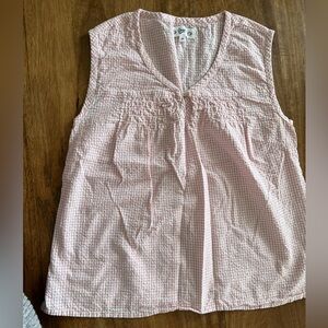 Pink Gingham Sleeveless Top